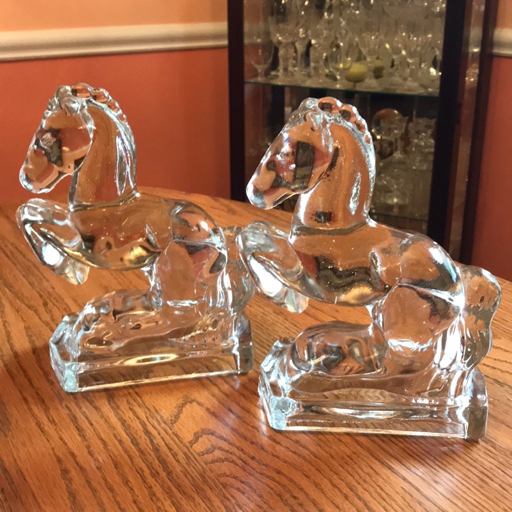 All glass horse carvings heavy.